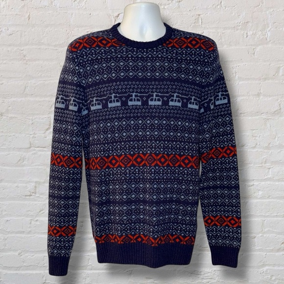 Original Penguin by Munsingwear Ski Lift Sweater Navy Wool Blend Men’s Medium - Picture 1 of 12